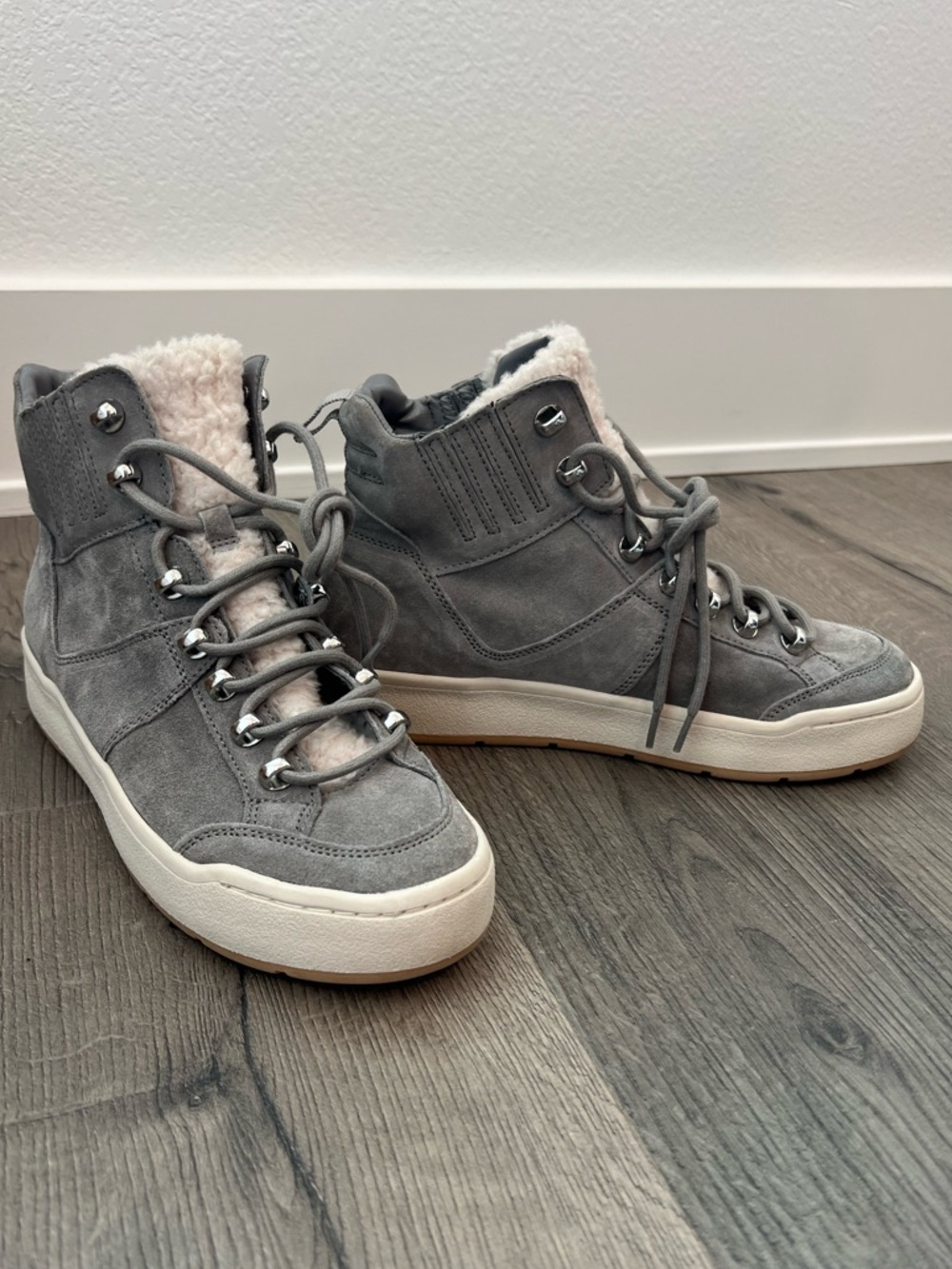 Marc Fisher Grey High-Top Sneakers - 7.5 - Picture 2 of 8